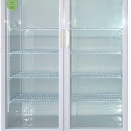 Elanpro ECG1075, 1000 Litre Double Door Visi Cooler with Double Vacuum Glass Door, Digital Temperature Display and LED Lighting, White