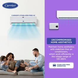 Carrier 24K 3S Durawhite 2 Ton 3 Star Non-Inverter Split AC with Refrigerant Leakage Detector, White