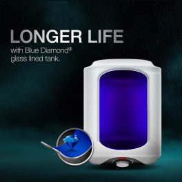 AO Smith Elegance Prime, 10 Litre Vertical Geyser with 5 Star Rating and Bluediamond lined Tank, White