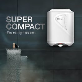 AO Smith Elegance Prime, 10 Litre Vertical Geyser with 5 Star Rating and Bluediamond lined Tank, White