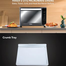 Haier HIL3501GR, 35 Litre Oven Toaster Grill with Digital Control, Motorized Rotisserie and Kebab Making Accesories, Grey