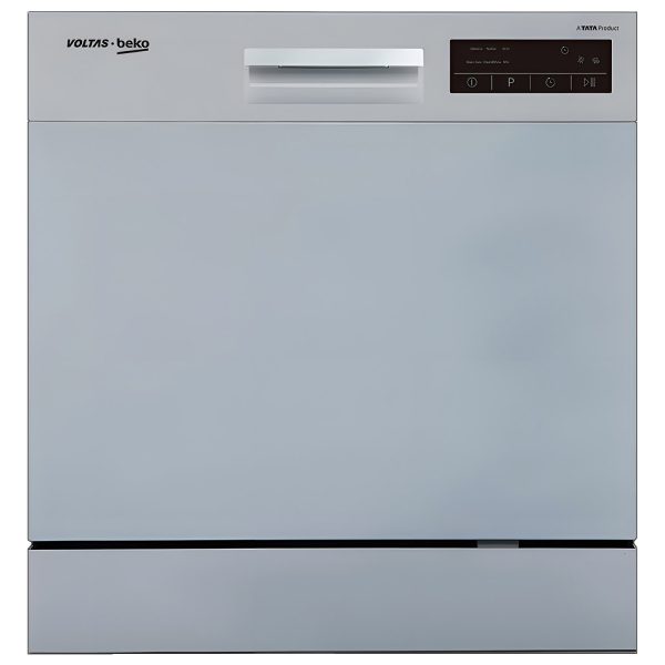Voltas DT8S, 8 Place Table Top Dishwasher wih 6 Wash Program, 2 Wash Level and Intensive 70 Degree Wash, Silver