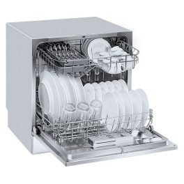 Voltas DT8S, 8 Place Table Top Dishwasher wih 6 Wash Program, 2 Wash Level and Intensive 70 Degree Wash, Silver