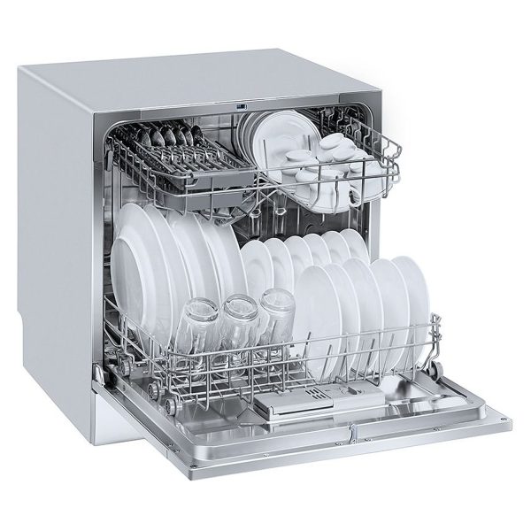 Voltas DT8S, 8 Place Table Top Dishwasher wih 6 Wash Program, 2 Wash Level and Intensive 70 Degree Wash, Silver
