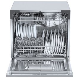 Voltas DT8S, 8 Place Table Top Dishwasher wih 6 Wash Program, 2 Wash Level and Intensive 70 Degree Wash, Silver