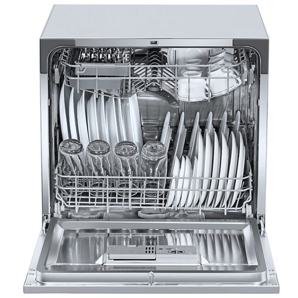 Voltas DT8S, 8 Place Table Top Dishwasher wih 6 Wash Program, 2 Wash Level and Intensive 70 Degree Wash, Silver