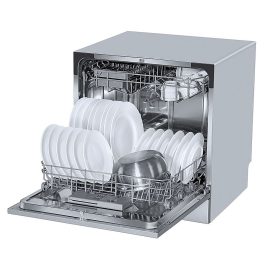 Voltas DT8S, 8 Place Table Top Dishwasher wih 6 Wash Program, 2 Wash Level and Intensive 70 Degree Wash, Silver
