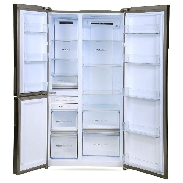 Haier 598 Litre Side by Side Refrigerator, Inox Steel (HRT-683IS)