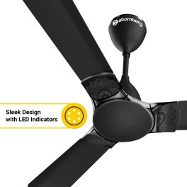 Atomberg Erica 1200, 48 Inch BLDC Ceiling Fan with Remote and Award Winning Design, Midnight Black