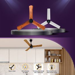 Atomberg Renesa+ 900, 36 Inch BLDC Ceiling Fan with Remote Control and LED Indicators, Golden Oakwood