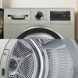 Bosch WPG24108, 9 KG Fully Automatic Front Load Condensor Tumbler Dryer with Anti Crease and Allergy Plus, Silver