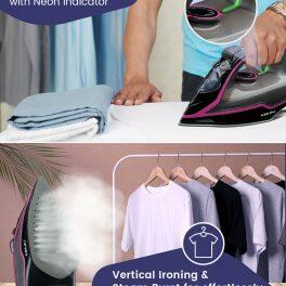 Bajaj MX35N, 2000 Watt Steam Iron with Steam Burst and Non Stick Coated SolePlate, Black)