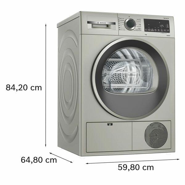 Bosch WPG24108, 9 KG Fully Automatic Front Load Condensor Tumbler Dryer with Anti Crease and Allergy Plus, Silver