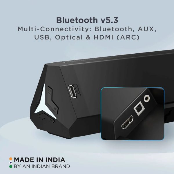 boat Aavante Bar Aura, 160W Soundbar with 2.1 Channel Wired Subwoofer, Pitch-Black
