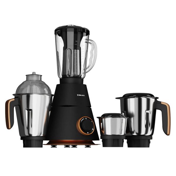 Bajaj Ninja Series Virtue, 750 Watt 4 Jar Mixer Grinder with Dura Cut Blades and Cord Winder, Black