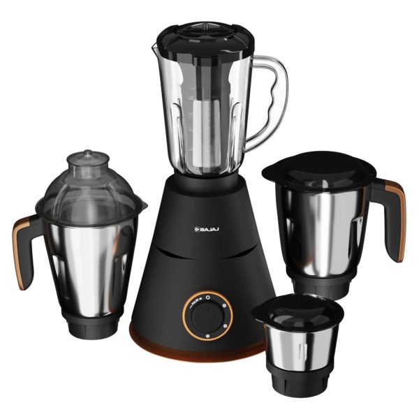 Bajaj Ninja Series Virtue, 750 Watt 4 Jar Mixer Grinder with Dura Cut Blades and Cord Winder, Black