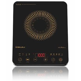 Bajaj Majesty Slim, 2100 Watt Induction Cooktop with 8 Auto Cook Menu and Feather Touch Control, Black