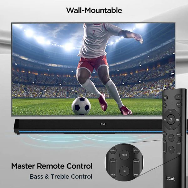 boAt Aavante Bar 2600, 300 Watts Soundbar with Wired Subwoofer, Black