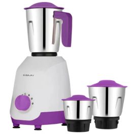 Bajaj Ninja Series Notch, 500 Watt 3 Jar Mixer Grinder with Dura Cut Blades, Purple
