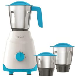Bajaj Ninja Series Notch, 500 Watt 3 Jar Mixer Grinder with Dura Cut Blades, Blue