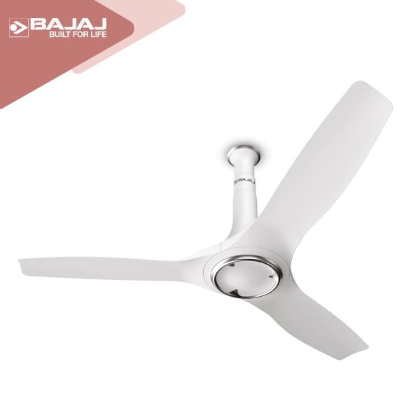 Baja Adonis 1200MM, 48 Inch Ceiling Fan with Aerodynamically Designed Blades, 340 RPM and 1 Star Rating, White/Silver