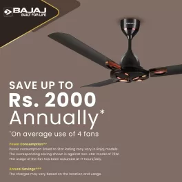 Bajaj 1200MM Ceiling Fan (Novella 1200MM) Elegant Brown