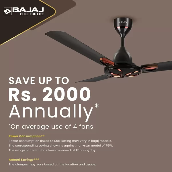 Bajaj 1200MM Ceiling Fan (Novella 1200MM) Elegant Brown