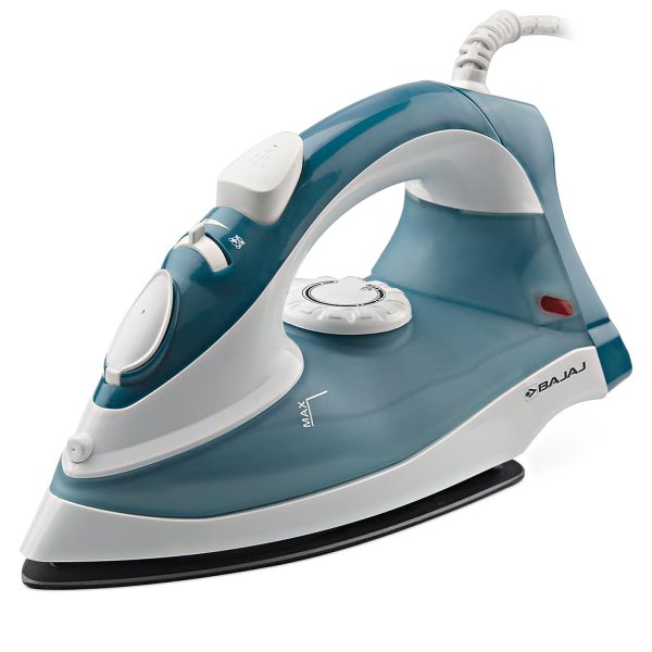 Bajaj MX3N, 1250 Watts Steam Iron with Spray Function, Non Stick & Anti Bacterial Soleplate Coating, Blue