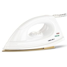 Bajaj DX7, 1000 Watts Dry Iron with Advance Soleplate and 360 Degree Swivel Cord, White