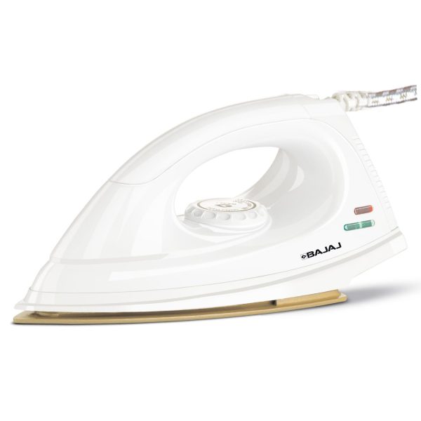 Bajaj DX7, 1000 Watts Dry Iron with Advance Soleplate and 360 Degree Swivel Cord, White