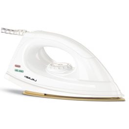 Bajaj DX7, 1000 Watts Dry Iron with Advance Soleplate and 360 Degree Swivel Cord, White