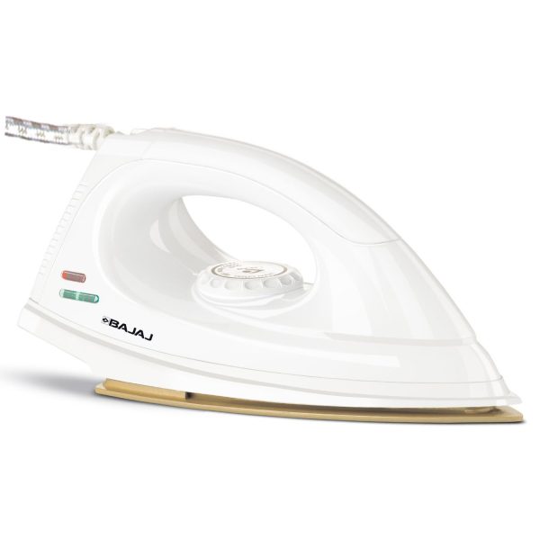 Bajaj DX7, 1000 Watts Dry Iron with Advance Soleplate and 360 Degree Swivel Cord, White