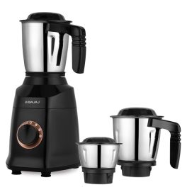 Bajaj MG Finesse, 750 Watt 3 Jar Mixer Grinder with DuraCut Blades, Jar tested as per Milatry Standards and Pulse Mode, Black