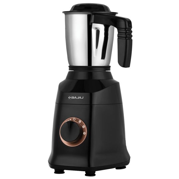 Bajaj MG Finesse, 750 Watt 3 Jar Mixer Grinder with DuraCut Blades, Jar tested as per Milatry Standards and Pulse Mode, Black