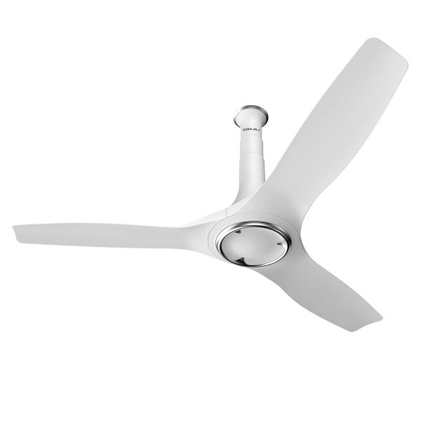 Baja Adonis 1200MM, 48 Inch Ceiling Fan with Aerodynamically Designed Blades, 340 RPM and 1 Star Rating, White/Silver