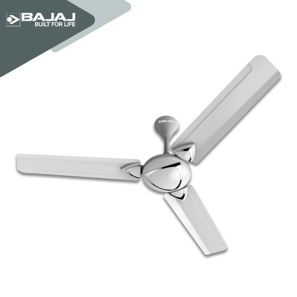 Bajaj Glide 1200MM, 48 Inch Ceiling Fan with 100% Copper Motor, High Speed 340RPM and 1 Star Rating, Snowy White