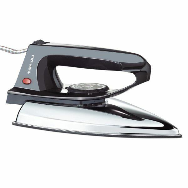 Bajaj DX2, 600 Watt Dry Iron with Advance Soleplate, Anti Bacterial Coating and Cord Organizer, Black