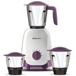 Bajaj Ninja Series Notch, 500 Watt 3 Jar Mixer Grinder with Dura Cut Blades, Purple