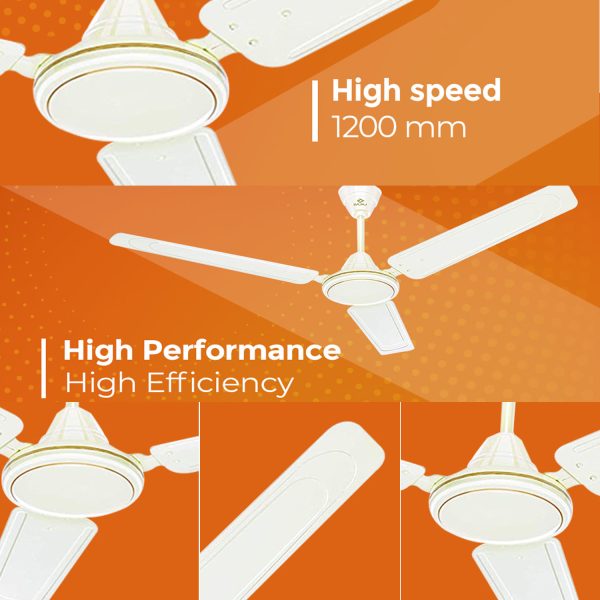 Bajaj Edge HS Neo 1200MM, 48 Inch High Speed Ceiling Fan with 100% Copper Motor, Rust Proof Body and 1 Star Rating, Opal White