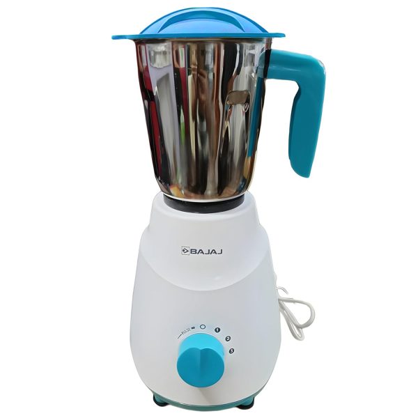 Bajaj Ninja Series Notch, 500 Watt 3 Jar Mixer Grinder with Dura Cut Blades, Blue