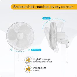 Atomberg Wall Fan (Renesa 400MM, Snow White)