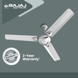 Bajaj Glide 1200MM, 48 Inch Ceiling Fan with 100% Copper Motor, High Speed 340RPM and 1 Star Rating, Snowy White