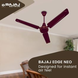 Bajaj Edge HS Neo 1200MM, 48 Inch High Speed Ceiling Fan with 100% Copper Motor, Rust Proof Body and 1 Star Rating, Dark Brown