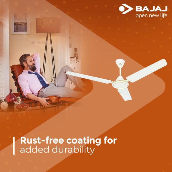 Bajaj Edge HS Neo 1200MM, 48 Inch High Speed Ceiling Fan with 100% Copper Motor, Rust Proof Body and 1 Star Rating, Opal White