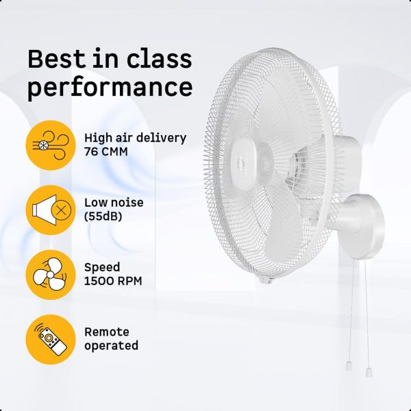 Atomberg Wall Fan (Renesa 400MM, Snow White)