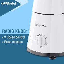 Bajaj GX 500, Powerful 500 Watt 3 Jar Mixer Grinder with Multi tasking Blade, White
