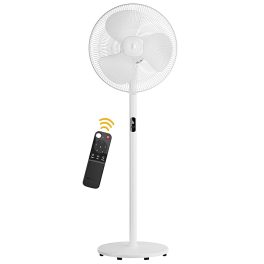 Atomberg Renesa 400, 16 Inch BLDC Pedestal Fan with LED Light, Remote for Oscillation With Timer, Digital Display, Snow White