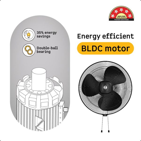 Atomberg Wall Fan (Renesa 400MM, Midnight black)
