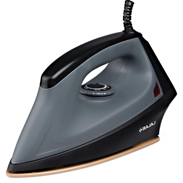 Bajaj Herculo Iron, 1100 Watts Heavy Weight Dry Iron with Anti Bacterial and Non Stick Coating, Grey