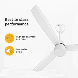 Atomberg Renesa 1200, 48 Inch BLDC Ceiling Fan with Remote Control and LED Indicators, White